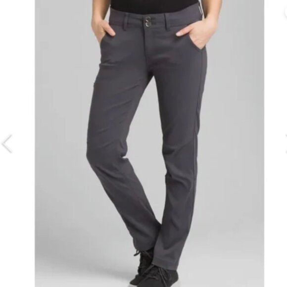 🌿 prAna Halle Pant in Dark Charcoal | Size 4 | Low Rise Straight Leg - Picture 1 of 11